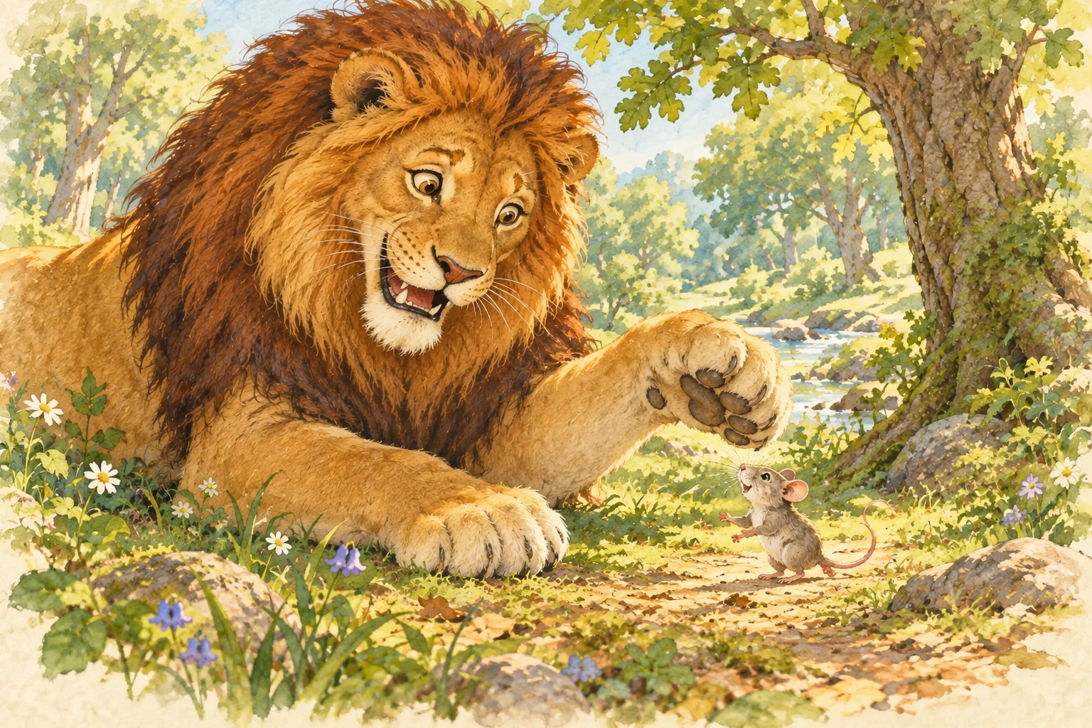 The lion laughed.