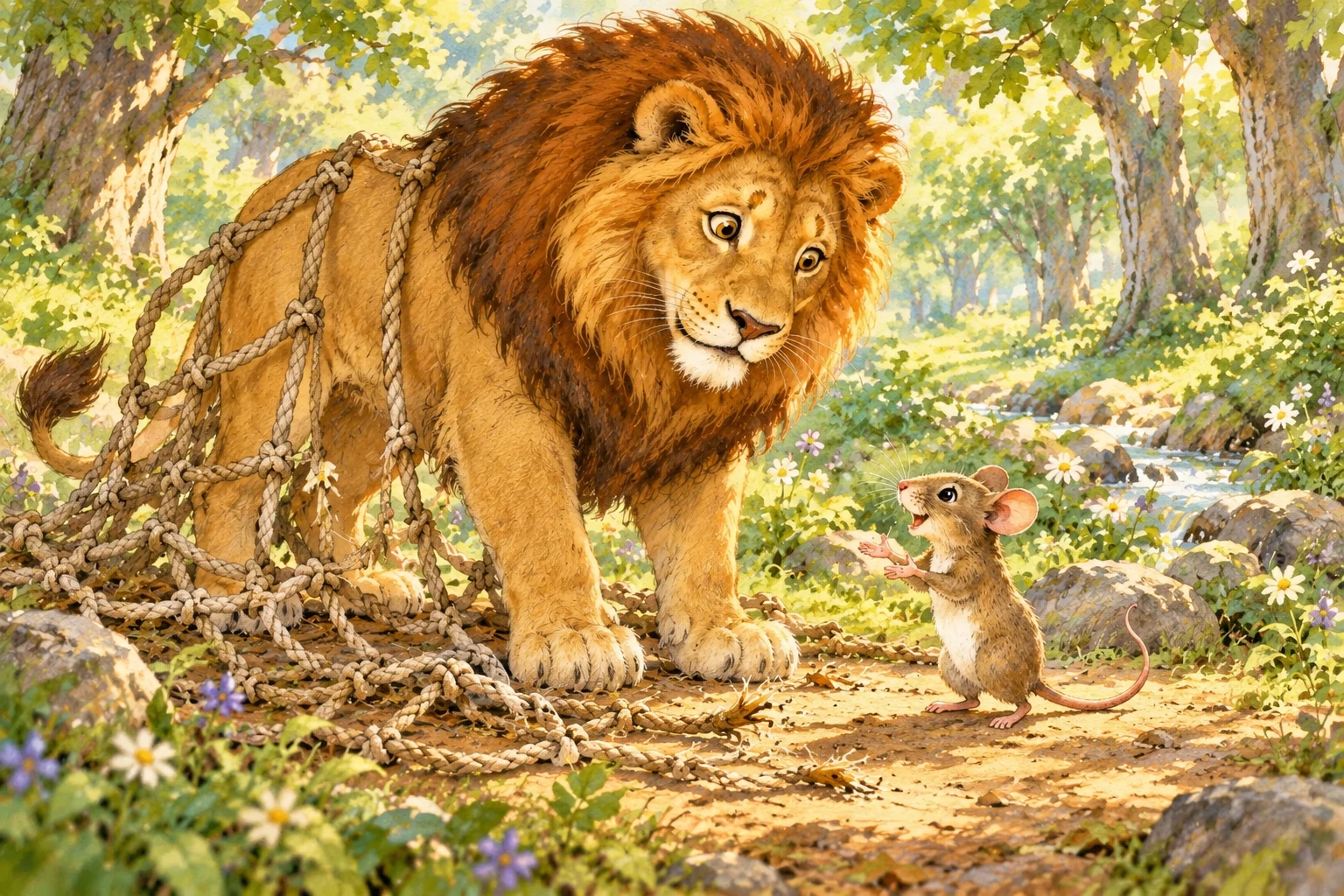 Soon, the lion was free.